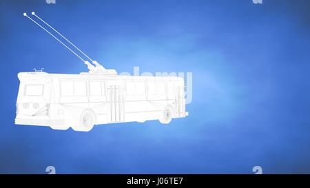 beschriebenen 3D-Rendering eines Zuges in einen blauen studio Stockfoto