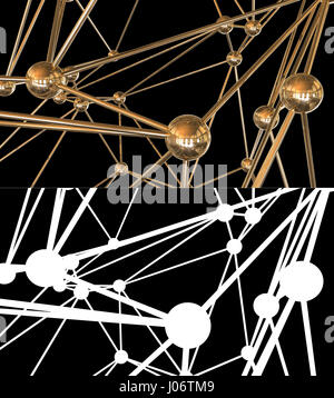 3D Abbildung des Mulecule isoliert mit alpha-Kanal Stockfoto