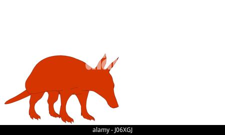 beschriebenen Tier isoliert auf weiss 3D-Rendering Stockfoto