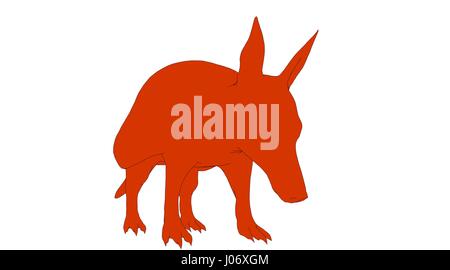 beschriebenen Tier isoliert auf weiss 3D-Rendering Stockfoto