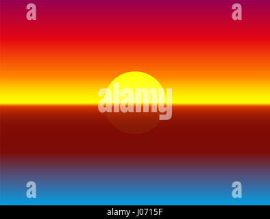 Abbildung eines bunten, leuchtenden, leuchtende, wunderschön Meer Sonnenuntergang - gradient Hintergrund. Stockfoto
