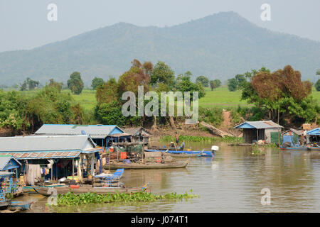 Schwimmende Dörfer von Kampong Chhnang, Kambodscha Stockfoto