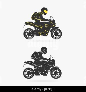 Biker-reiten-Motorrad-Vektor-Illustration Stock Vektor