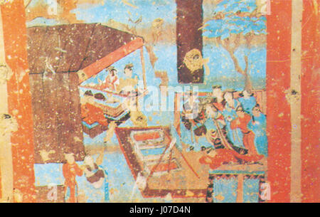 Der Titel scheint auf Japanisch zu sein und bezieht sich möglicherweise auf eine traditionelle Szene, muss aber noch klarer formuliert werden, um eine korrekte Bildunterschrift zu erhalten. Stockfoto