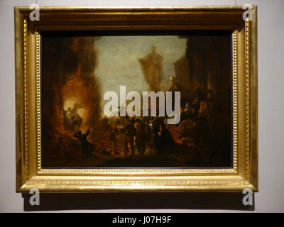 Jacob Willemszoon de Wets Gemälde drei Jünglinge im Feuerofen zeigt eine biblische Szene von Schadrach, Mesach und Abednego aus dem Buch Daniel. Stockfoto