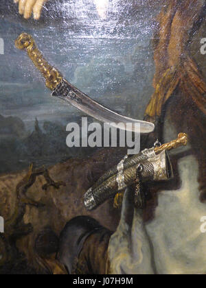 Rembrandt E28094 Opfer von Isaac E28094 1635 E28094 Detail Abrahams Messer Stockfoto