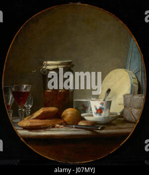 Jean Siméon Chardin - Glas Aprikosen- Stockfoto