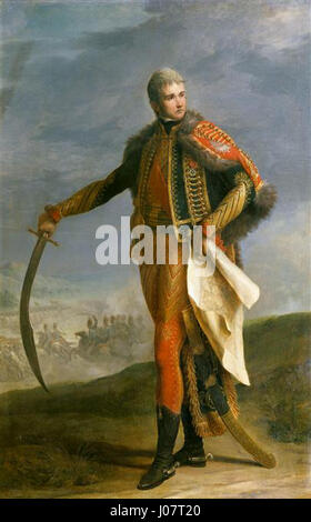 Jean Lannes, Duc de Montebello, war während der Napoleonischen Kriege ein prominenter französischer Militärführer und Marschall von Frankreich. Er spielte eine Schlüsselrolle in mehreren wichtigen Schlachten und trug zu Napoleons militärischen Erfolgen bei. Stockfoto