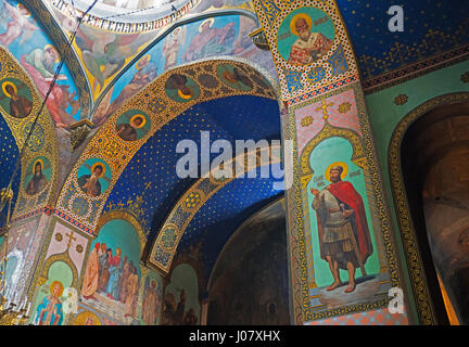 Fresken in Sioni Kathedrale der Dormitio, georgische orthodoxe Kirche in Tiflis. Stockfoto