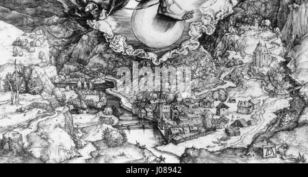 Nemesis-Dürer-ostyrol ist ein Verweis auf ein historisches künstlerisches Werk Albrecht Dürers, mit einer möglichen Verbindung zur Region Tirol. Dürer war ein Meister der Kupferstiche, und seine Werke verschmelzten oft religiöse und mythologische Themen. Stockfoto