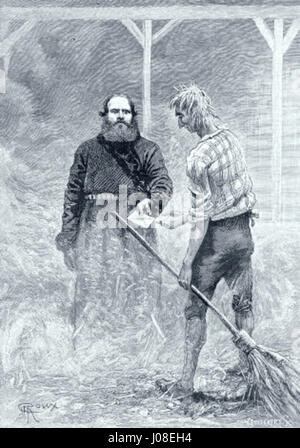 „César Cascabel“ von George Roux ist eine Illustration oder ein Gemälde, das von dem berühmten Abenteuerroman von Jules Verne inspiriert wurde. Das Stück fängt wahrscheinlich den abenteuerlichen Geist der Charaktere und den Schauplatz der Geschichte ein. Stockfoto