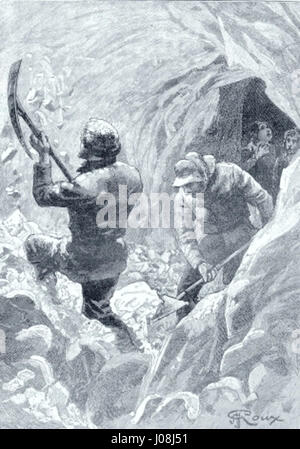 „César Cascabel“ von George Roux ist eine abenteuerliche Geschichte, die Roux selbst illustriert hat. Es folgt den waghalsigen Eskapaden des Titularcharakters César Cascabel, während er Herausforderungen auf dem Weg nach Überleben und Entdeckung meidet. Stockfoto
