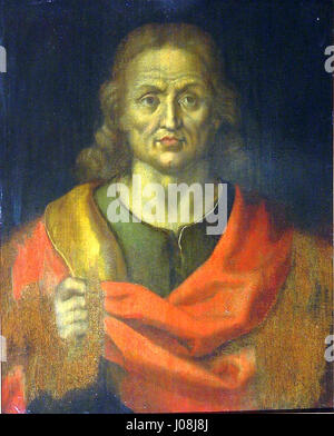 Albrecht Dürers „Salvator Mundi“ stellt Christus als den Erlöser der Welt dar, indem er mit einer Hand einen Segen bietet und in der anderen eine Kugel hält. Dieser ikonische Stich aus dem 16. Jahrhundert zeigt Dürers Präzision bei der Wiedergabe menschlicher Merkmale und christlicher Symbolik. Stockfoto