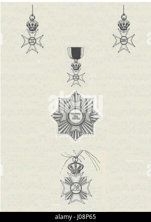 Das Komturkreuz, Ritterkreuz, Stern und Groszkreuz sind bedeutende Auszeichnungen des Bayerischen Militärordens Max Joseph. Diese Medaillen stellen eine militärische Auszeichnung in Bayern dar, die für Tapferkeit und Dienst vergeben wird. Stockfoto