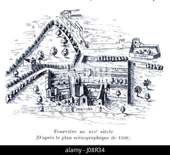 Diese Seite von „Histoire des églises et Chapelles de Lyon“ (1908) beschreibt die Geschichte und architektonische Bedeutung von Kirchen und Kapellen in Lyon, Frankreich. Die Arbeit bietet einen umfassenden Einblick in die religiöse Architektur der Stadt. Stockfoto