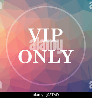 Nur VIP-Symbol. VIP nur Website-Schaltfläche auf low-Poly-Hintergrund. Stockfoto