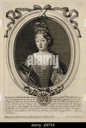 Druck von Françoise Marie de Bourbon 1692; Duchesse de Chartres Stockfoto