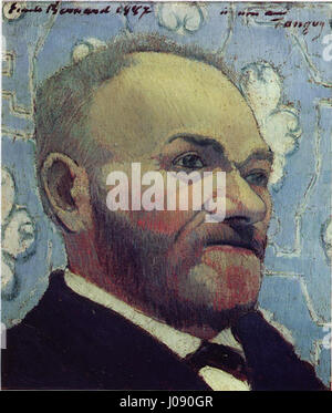 Porträt von Père Tanguy, ein Gemälde von Émile Bernard, einem französischen Postimpressionisten, entstanden im Jahr 1887. Stockfoto