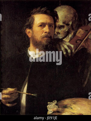 Arnold Böcklin - Selbstbildnis mit Tod als ein Fiedler - WGA3033 Stockfoto