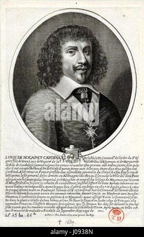 Dieses Porträt von Daret zeigt Louis de Nogaret de La Valette d’Apernon, einen französischen Kardinal und Adligen, und hebt seine einflussreiche Rolle in der katholischen Kirche und in der französischen Aristokratie im 17. Jahrhundert hervor. Stockfoto