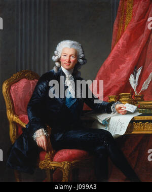 Dieses Porträt von Elisabeth-Louise Vigée-Lebrun zeigt Charles-Alexandre de Calonne, einen prominenten französischen Finanzminister während der Regierungszeit Ludwigs XVI., in dem er seine würdevollen Züge und seine aristokratische Präsenz einfängt. Stockfoto
