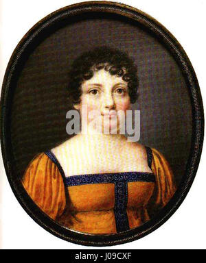 Christiane Vulpius war die langjährige Gefährtin und Ehefrau von Johann Wolfgang von Goethe. Ihr im frühen 19. Jahrhundert gemaltes Porträt spiegelt ihre herausragende Rolle im Leben Goethes und der damaligen Kulturszene wider. Stockfoto