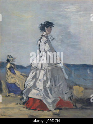 Eugène Boudin - La princesse Pauline de Metternich Sur la plage Stockfoto