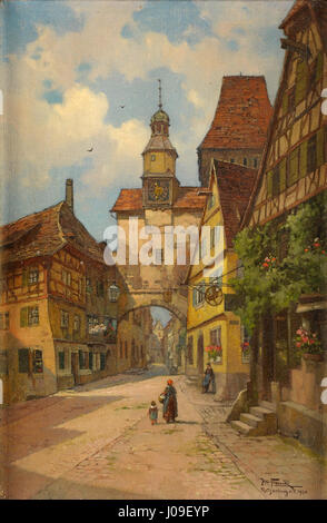 Josef Frank Rothenburg Markusturm Mit Röderbogen Stockfoto