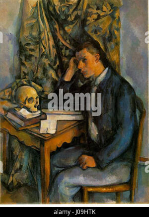 Paul Cézanne - junger Mann mit einem Totenkopf Stockfoto