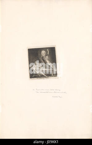 William Blakes Gravur aus seiner Serie „for the Sexes – the Tates of Paradise“ veranschaulicht die symbolische Darstellung von Angst und Hoffnung. Die Platte mit dem Titel „Fear & Hope Are“ fängt den emotionalen Kontrast zwischen diesen beiden zuständen durch Blakes visionären und poetischen Stil ein. Stockfoto