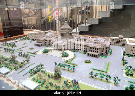 Ein Miniaturmodell der Nationalen Diät Gebäude im Haus der Repräsentativen Museums in Nagata-cho Chiyoda der Tokio Japan Stockfoto