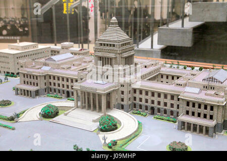 Ein Miniaturmodell der Nationalen Diät Gebäude im Haus der Repräsentativen Museums in Nagata-cho Chiyoda der Tokio Japan Stockfoto