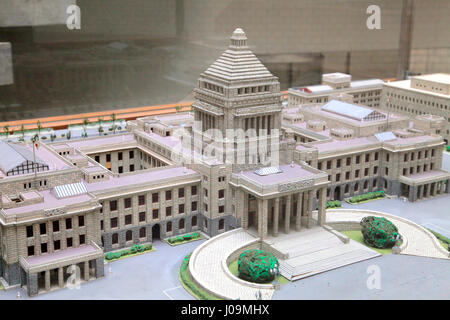 Ein Miniaturmodell der Nationalen Diät Gebäude im Haus der Repräsentativen Museums in Nagata-cho Chiyoda der Tokio Japan Stockfoto