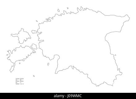 Estland Umriss Silhouette Karte Abbildung Stock Vektor