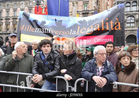 Mailand (Italien), Tag der Erinnerung und Gedenken an die Opfer der Mafia, gefördert durch die Libera, Verband gegen die Mafia Engagement Stockfoto