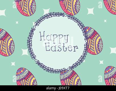 Grußkarte mit Ostern wünsche Stock Vektor