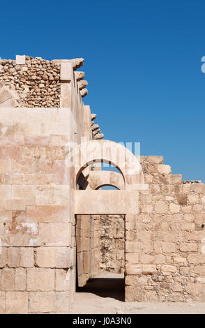 Jordanien: Ruinen und Einzelheiten der Umayyaden-Palast, befindet sich eine große Schlossanlage aus der Umayyad Periode auf der Citadel Hill von Amman Stockfoto