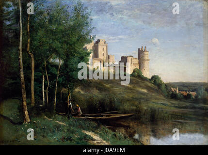 Jean-Baptiste-Camille Corot - Ruinen des Château de Pierrefonds- Stockfoto