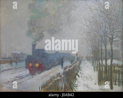 Claude Monet, 1875, trainieren im Schnee, Öl auf Leinwand, 59 × 78 cm, Musée Marmottan Monet Stockfoto