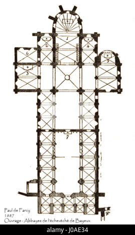 Abbaye de Cerisy-la-Forêt (Par Paul de Farcy) (Plan Église) Stockfoto