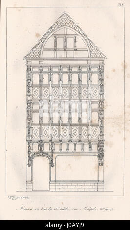 Maison de Bois du 15e Siècle rue Malpalu Nr. 90-92 Stockfoto