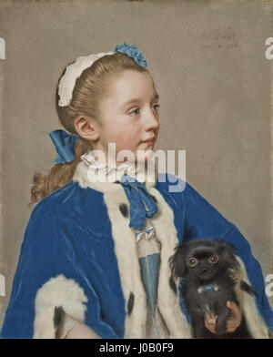 Jean-Étienne Liotard - Porträt von Maria Frederike van Reede-Athlone mit sieben Jahren Stockfoto