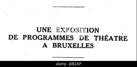 Das Bulletin de la Société des historiens du Théâtre enthält Artikel zur Theatergeschichte mit Schwerpunkt auf der Erforschung des historischen Dramas. Der Titel „titre de Paragraphe“ bezieht sich auf einen Teil eines wissenschaftlichen artikels, der die Entwicklung des Theaters untersucht. Stockfoto