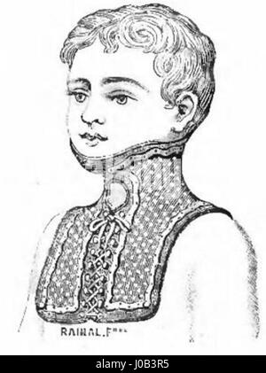 Dieses Bild zeigt eine Katalogseite von Rainal Frères mit Korsettendesigns aus dem Jahr 1998. Die Seite zeigt die Modetrends des späten 20. Jahrhunderts und konzentriert sich auf die Stile und Materialien, die in den Korsettendesigns verwendet werden, sowie auf die historische Entwicklung des Korsetts in der Mode. Stockfoto