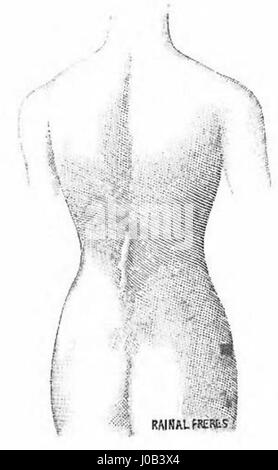 Der Katalog von Rainal Frères aus dem Jahr 1817 bietet einen Einblick in die Mode- und Textilindustrie des frühen 19. Jahrhunderts und zeigt Korsettendesigns, die die Betonung der strukturierten, femininen Mode widerspiegeln. Der Katalog enthält detaillierte Zeichnungen und Beschreibungen verschiedener Korsetts. Stockfoto