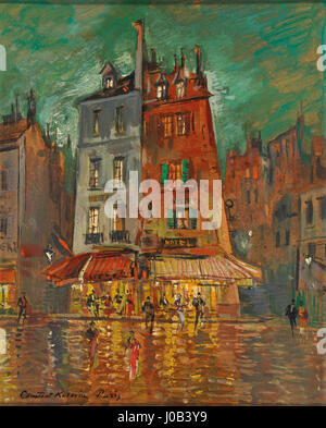 Konstantin Korovins „nächtliches Paris“ fängt die Schönheit von Paris bei Mondlicht ein und verwendet satte Farben und eine stimmungsvolle Farbpalette, um den Reiz der Stadt bei Nacht zu vermitteln. Korovins Stil verbindet Impressionismus mit einem tiefen Sinn für Romantik. Stockfoto
