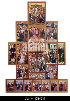 Recomposición allgemeine del Retablo De La Santa Cruz de Blesa (Museo de Zaragoza) Stockfoto