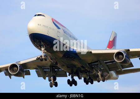 G-CIVH British Airways Boeing 747-400 - Cn 25809 / 1078 Ansatz zum Flughafen London Heathrow Stockfoto