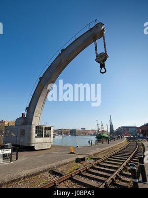 Fairbairn Dampf Kran, dockt an Bristol. Stockfoto