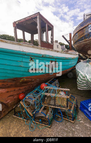 ARAN ISLAND, DONEGAL, Irland - altes Boot, Aranmore oder Aran Island. Stockfoto